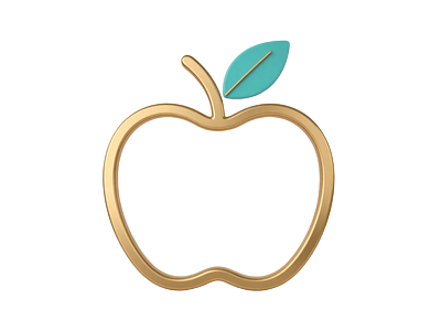 Goldener Apfel mit t&uuml;rkisfarbenem Blattakzent - Apple Pay Zahlung bei Cleobetra Casino